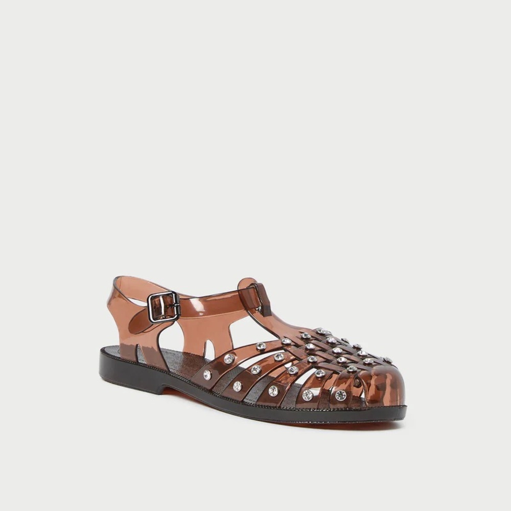 Loeffler Randall • Rhys Brown Jelly Sandal cage gladiator rhinestone strappy - Picture 7 of 15